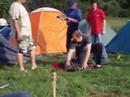Folding a tent, with Cyberball