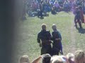 the french side, as has been thier habit, have cheated in combat, causing the whole troup to get in on the battle. this is what ends the 1pm show, with the 3pm show being a battle between the two queens, for after king stephen is knocked out by the blow to the head, he is captured. i appologize that the cord from my camera blocks the screen for some of the shots, but i had a video recorder in my other hand and could hardly manage both. the slow motion practice of this battle sequence can be ...