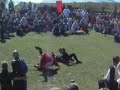 the french side, as has been thier habit, have cheated in combat, causing the whole troup to get in on the battle. this is what ends the 1pm show, with the 3pm show being a battle between the two queens, for after king stephen is knocked out by the blow to the head, he is captured. i appologize that the cord from my camera blocks the screen for some of the shots, but i had a video recorder in my other hand and could hardly manage both. the slow motion practice of this battle sequence can be ...