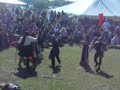 the french side, as has been thier habit, have cheated in combat, causing the whole troup to get in on the battle. this is what ends the 1pm show, with the 3pm show being a battle between the two queens, for after king stephen is knocked out by the blow to the head, he is captured. i appologize that the cord from my camera blocks the screen for some of the shots, but i had a video recorder in my other hand and could hardly manage both. the slow motion practice of this battle sequence can be ...
