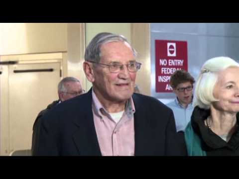 from - U.S. veteran Merrill Newman, 85, was tired but all smiles as he arrived at the San Francisco airport after being detained for several weeks in North Korea. (...