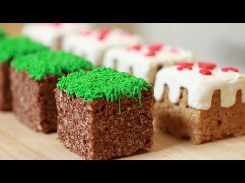 nerdy - Today I made Minecraft Cake and Grass Block Rice Krispy Treats! I really enjoy making nerdy themed goodies and decorating them. I'm not a pro, but I love bak...