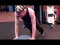 Swiss Ball Pus-ups - 
Perform a push-up using a swiss ball. Do 12 reps for 4 sets.