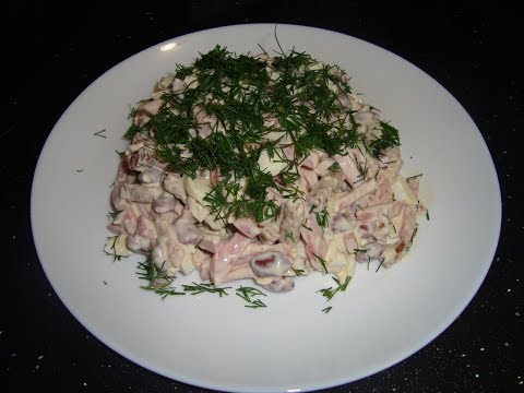 Салат с сухариками. Быстрый рецепт / Salad with beans