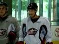 Filatov and Brassard at practice 9/28/08