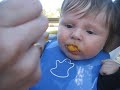 Casper 3 month eat his first dinner