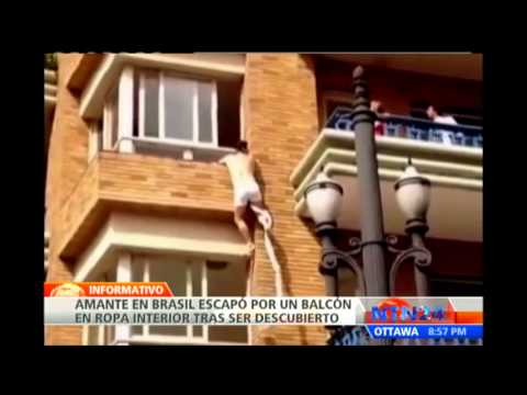 Video: Amante Se Escapa por la Ventana de un Segundo Piso Cuando lo Encuentra el Marido