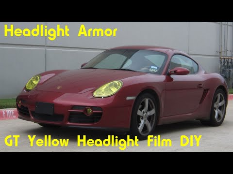 GT Yellow Headlight Protection Tint Film Kit DIY – Porsche Cayman – Headlight Armor