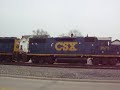 CSX SD50-2 leads  CSX freight at Butler St, RS5T horn!