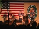 tony trischka kicking off his octuple banjo extravaganza at podunk in east hartford, ct