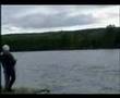 Fly fishing for Northern Pike in Swedish Lapland.