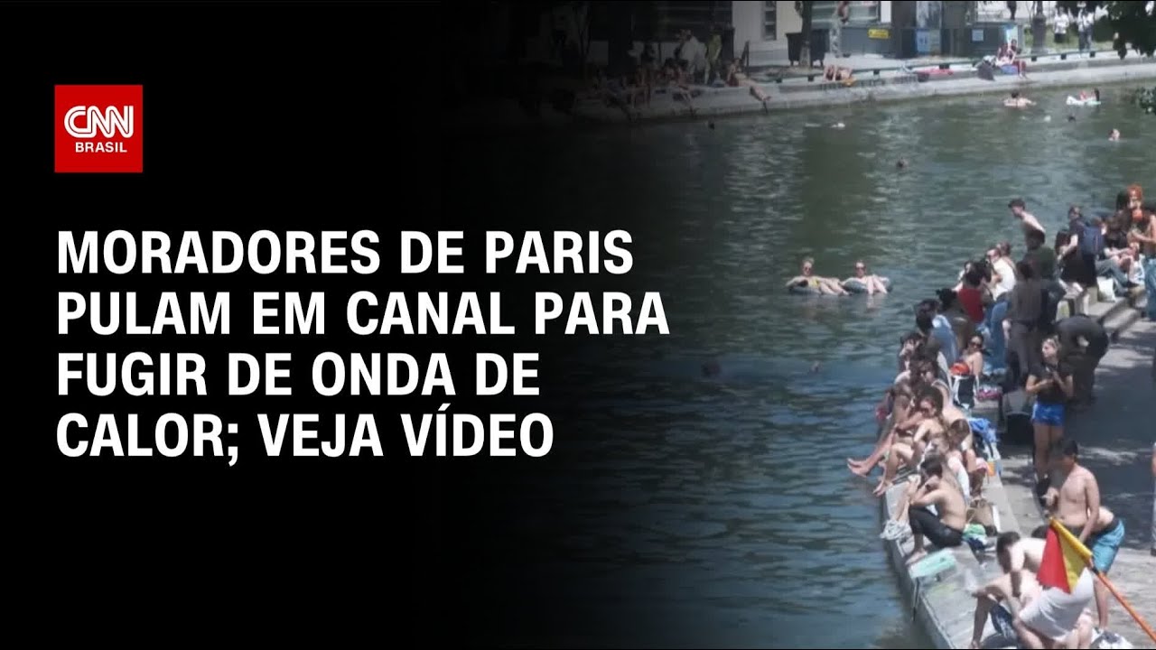 Moradores de Paris pulam em canal para fugir de onda de calor | CNN BRASIL