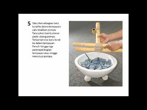 membuat pancuran bambu kincir air tegangan tinggi hemat air kincir