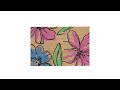 Kokos Fu脽matte mit Blumen-Motiv