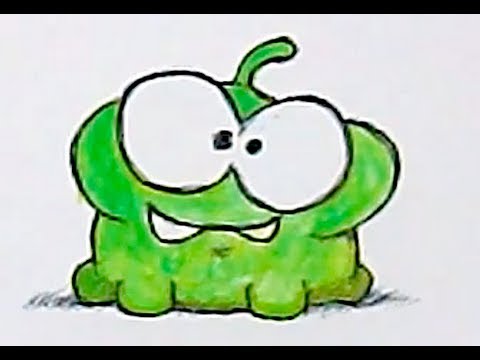 how to draw om nom with his mouth open