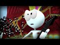 Tix and Tox is a CGI animated series intended for 6-8 year olds.  In this episode of Tix and Tox, the twin brothers land in a grand musical theater.  Tix plays a mean guitar, but Tox would much rather listen to his classical violin skills.  As usual, the brothers begin to fight, and a musical fiasco ensues.  The brothers must learn to work together in order to escape the tuneful terror.