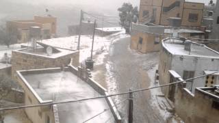 الثلوج في قرية باقة الحطب _محافظة قلقيلية (بتاريخ 13-12-2013 )