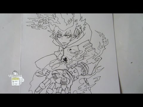 How to draw Hyper mode Tsuna 沢田綱吉 Part 1-Inking