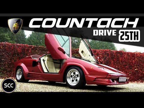 LAMBORGHINI COUNTACH 25th Anniversary 1989 – Full test drive in top gear – V12 Engine sound | SCC TV