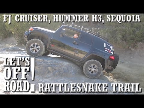 FJ Cruiser, Sequoia, and Hummer H3 Off-Road on Rattlesnake Trail