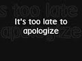 Timbaland feat. One Republic - Apologize (With Lyrics) Timbaland feat. One Republic - Apologize (With Lyrics)
