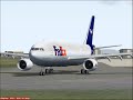 a taxi and take off of an fed ex plane a taxi and take off of an fed ex plane