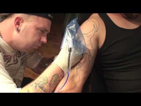 Tattoo Sleeve Session 2. Brandon Ellis at the Pirate Ship in Mansfield, 