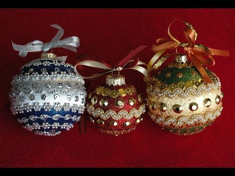 Елочные шары из пенопластовых шаров Елочные шары из пенопластовых шаров