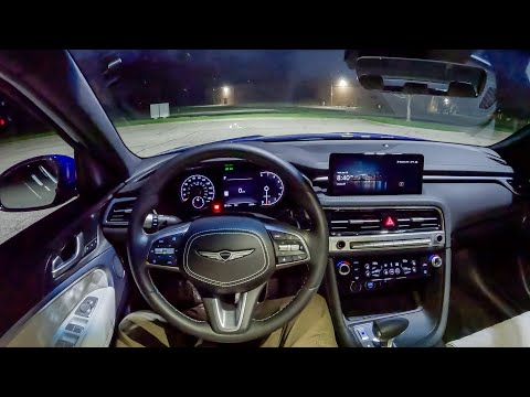 2024 Genesis G70 3.3T Sport Prestige - POV Night Drive (Binaural Audio)