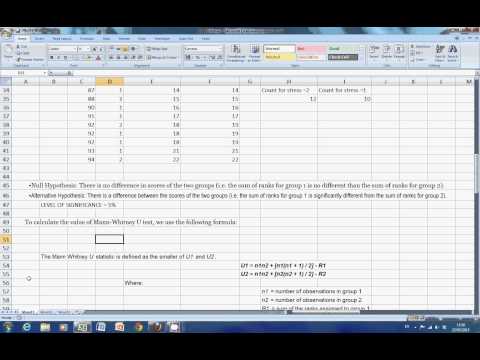how to perform the mann whitney u test