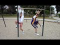 Natalia and Diego exercising at the park - Canoga Park, California