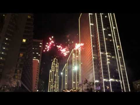 kevinsyoza - Fireworks show at the 2013 Embarcadero Lighting Ceremony on a rainy night in downtown San Francisco.