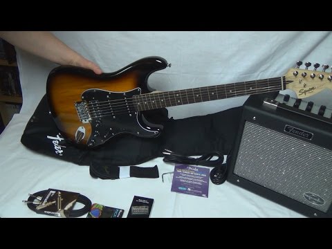 Unboxing ★ Fender Squier Affinitiy Strat HSS Set BS + weiteres Zubehör | Deutsch