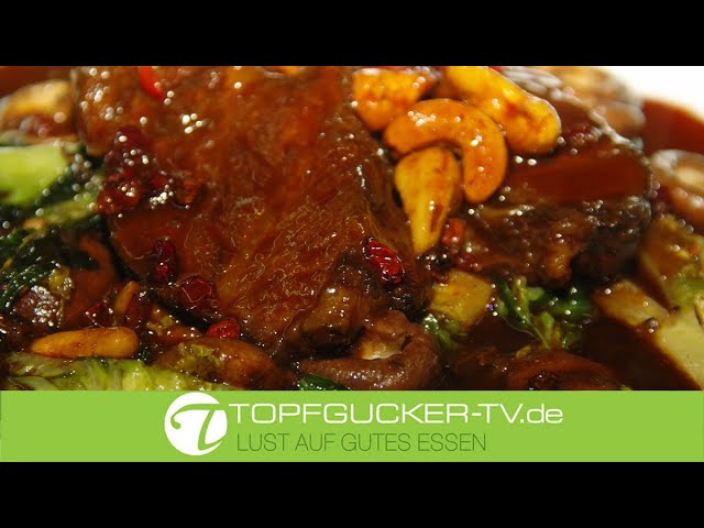Geschmorte Ochsenbacke an Salat mit Pilzen | Rezeptempfehlung Topfgucker-TV