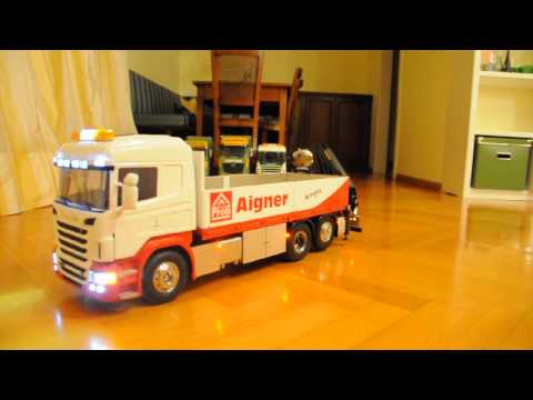 leimbach - Tamiya Scania mit Leimbach Hydraulikkran und Servonaut Elektronik.