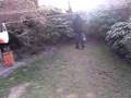 mate (simon mcneish) getting hit by paint balls close up