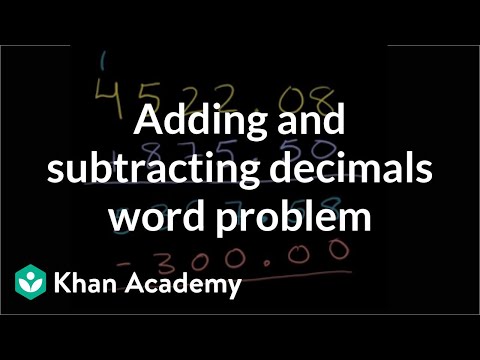 Subtracting decimals word problem
