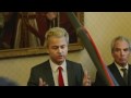 Angry protesters greet right-wing Dutch MP Geert Wilders