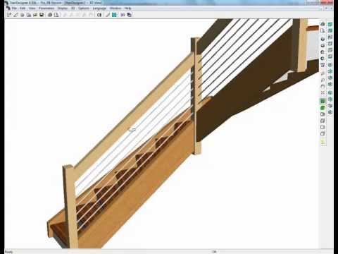 Design a stair with railing using StairDesigner