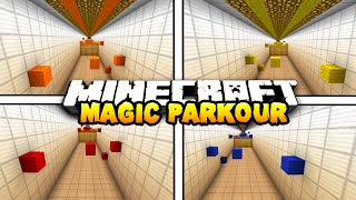 Minecraft MAGIC PARKOUR RACE! (Moving Parkour Blocks!) w/ THE PACK!