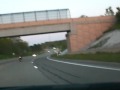 Crazy highway bike fun, wheelies, stunts, guy falls off
