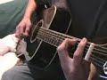 Playing a cover tune.