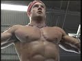 Bodybuilder Jeff Dwelle trains pecs and poses