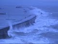 Brixham Dawn Waves Over The Breakwater April 18th 2008