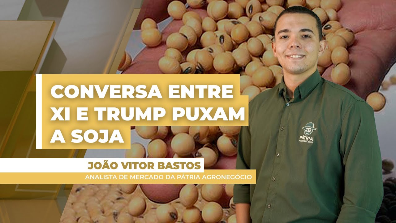 Soja fecha em alta na Bolsa de Chicago em 5ª feira de conversa entre Donald Trump e Xi Jinping