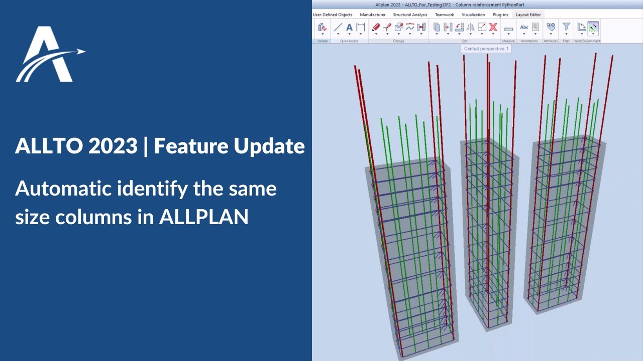 ALLTO 2023 | Feature Update | Automatic identify the same size columns in Allplan