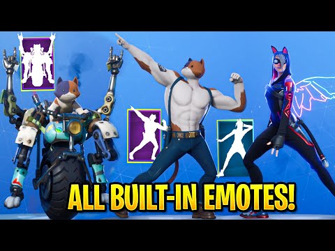 ALL BUILT-IN EMOTES.! (Go Cat Go, Swole Cat & More) Fortnite Battle Royale