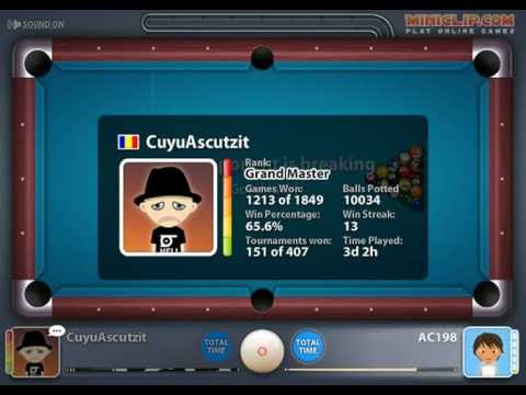 how to sink the 8 ball on break miniclip