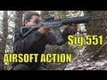 Airsoft War ICS SG-551, ICS Galil, M4 Section8 Scotland HD 機関銃