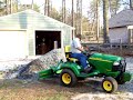 John Deere X585 In Action 8 tons of gravel Part 1